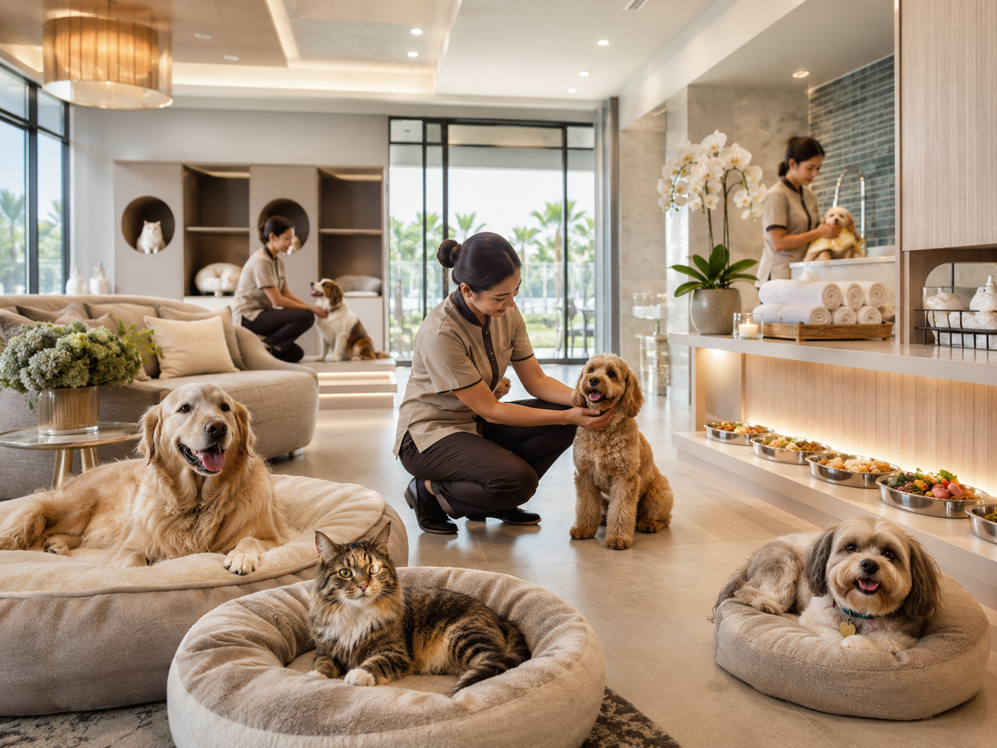 Pet resort exterior building